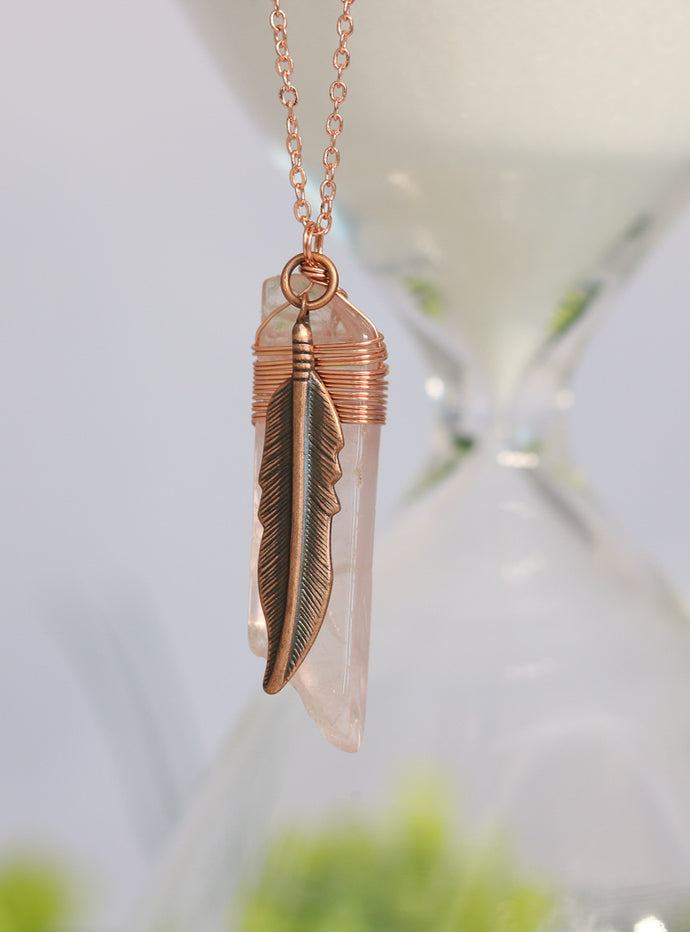 🇨🇦 Naked Sage Bright Copper Crystal Necklace