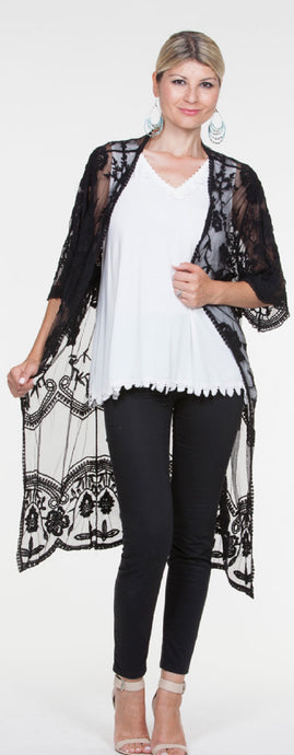 Cielo Blu Long Lace Duster (See More Colours)